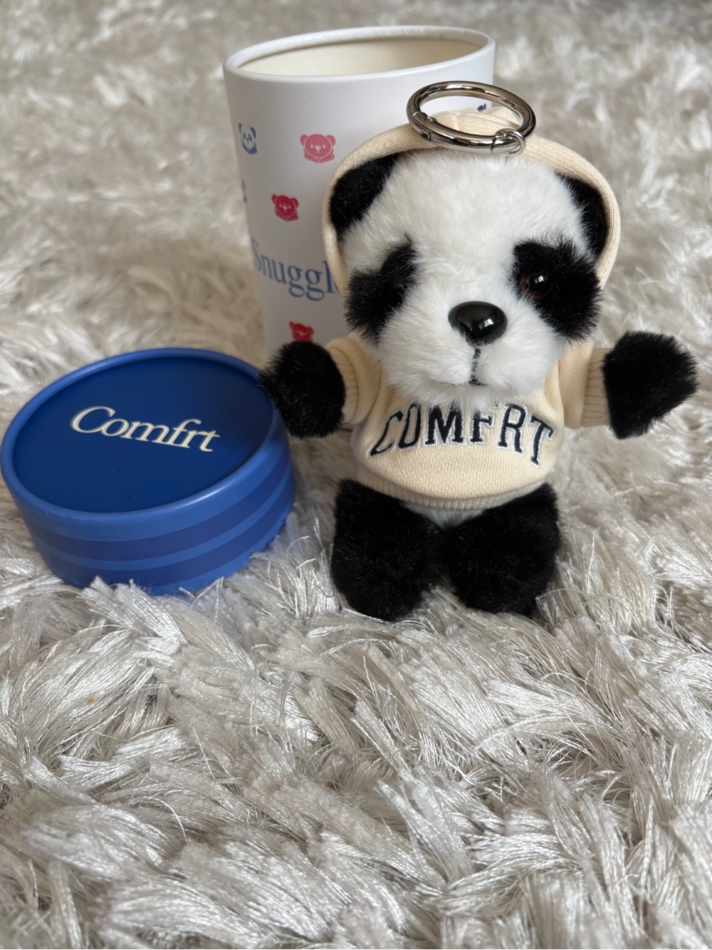 Comfort Panda Bear Color Keychain Plush- Cream, NWT